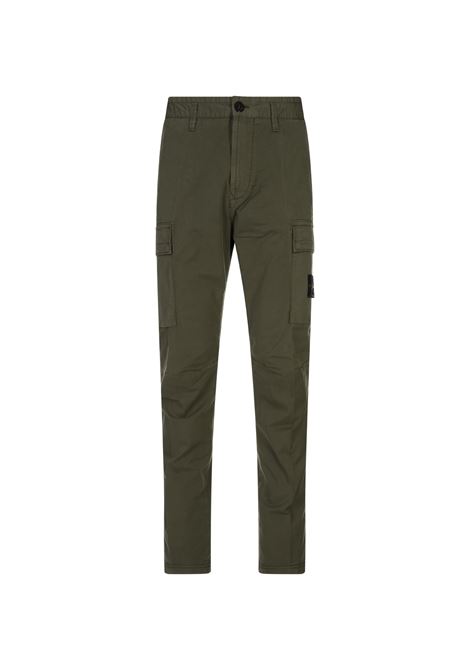 Pantaloni Cargo In Twill Di Cotone Verde Militare STONE ISLAND | K1S153100304-S0010V0054